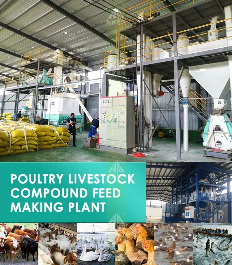 Hot Sale Automatic Poultry Livestock Pellet Feed Mill Plant with CE