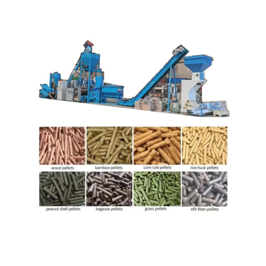 CE Approve Full Wood Pellet Machine Biomass Straw Grass Alfalfa Pellet Making Machinery Forest Log Branches Chips Sawdust Fuel Pellet Production Mill Line