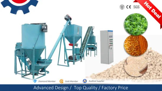 600-800kg/H Farm Use Rice Husk Animal Feed Mill Plant